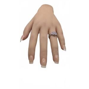 Elegant Silver Ring with Purple Gemstone and Clear Accents Size 6